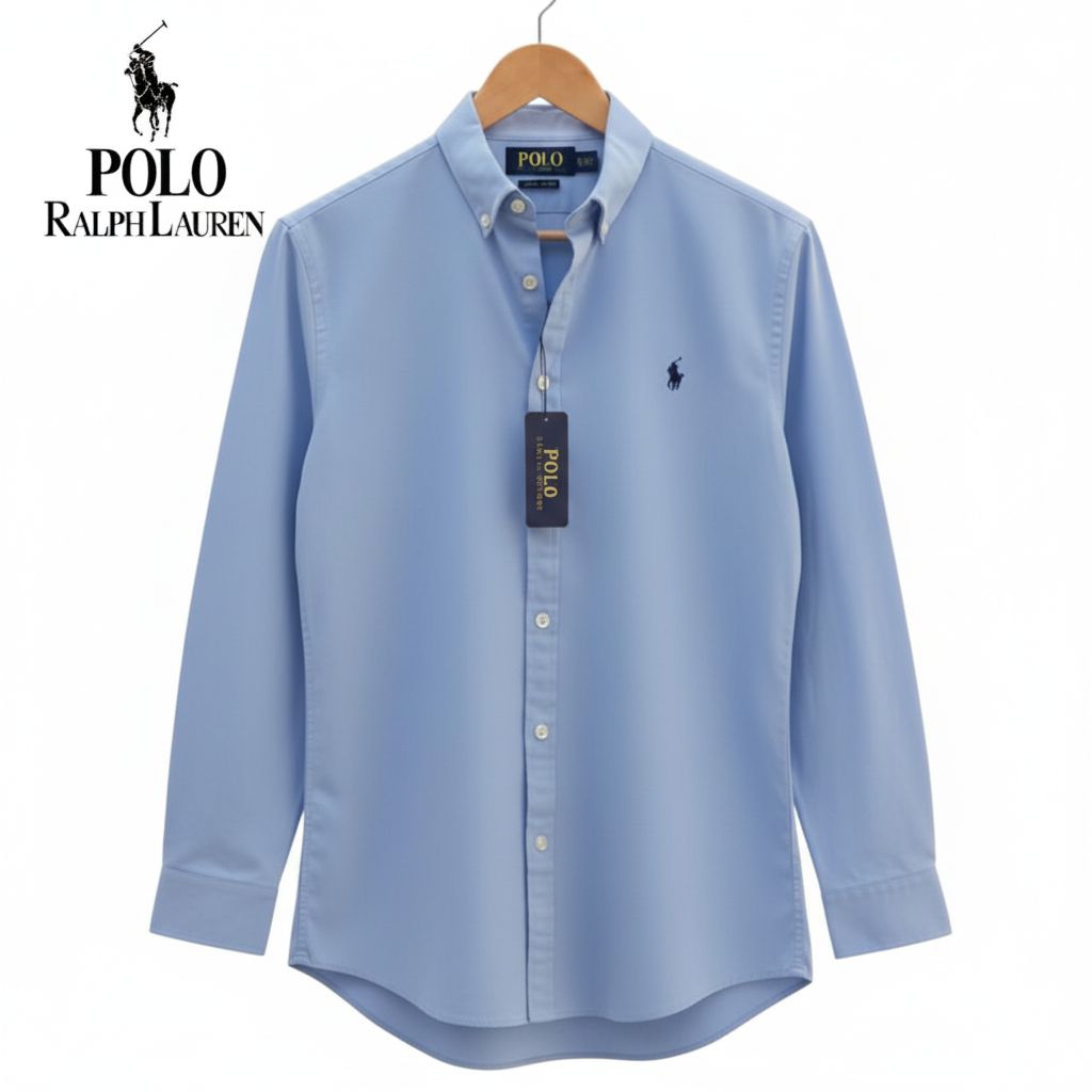 Kemeja Lengan Panjang Twill Polo Ralph Lauren Pria | Wanita Streetweart Bordir