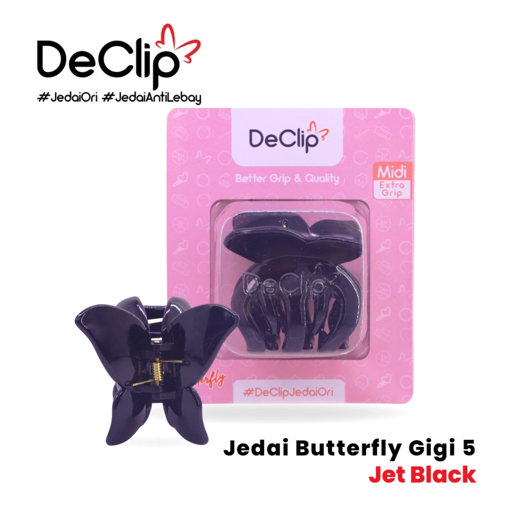 Jedai Butterfly Declip Original Gigi 5 ukuran 5cm Warna Solid Series