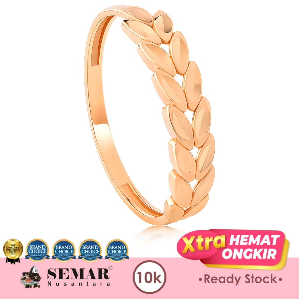 Cincin Emas Willa Leaf Gold 10K Semar Nusantara