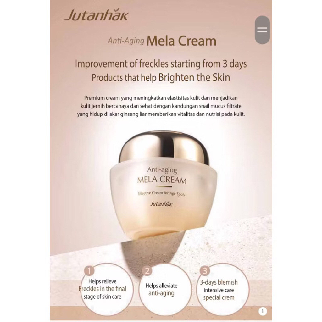 JUTANHAK ANTI AGING MELA CREAM ORIGINAL KOREA