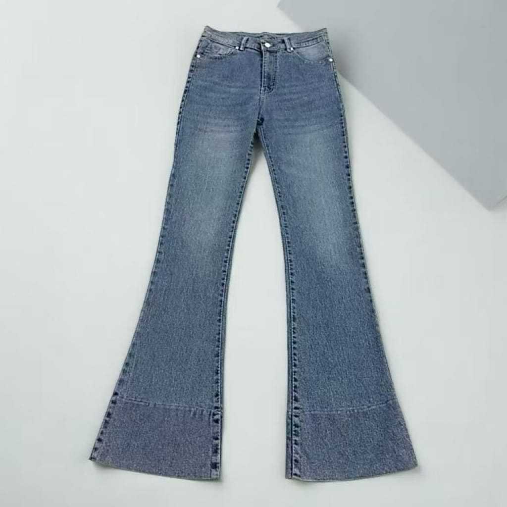 Jisso Cutbray Jeans Strecht Wanita Black Wash celana jeans cutbray