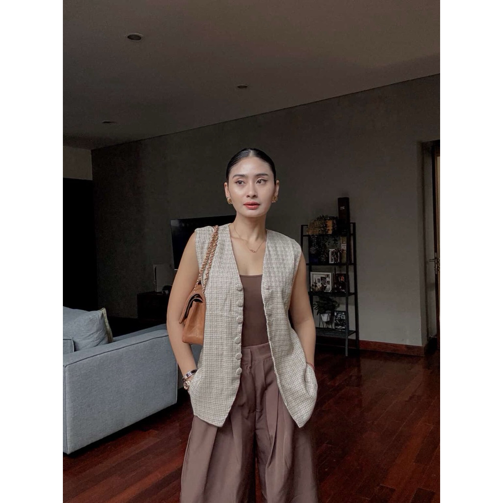 RUE VEST | VEST WANITA | ATASAN WANITA TWEED
