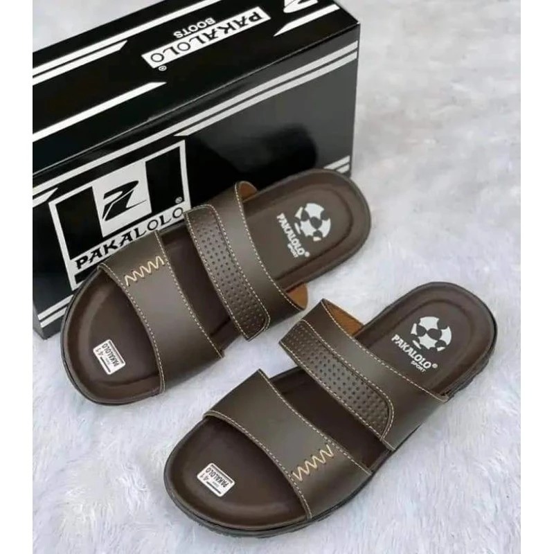 SANDAL KULIT PAKALOLO ORIGINAL SANDAL PRIA SANDAL SLOP SANDAL CASUAL PAKALOLO COKLAT PLUPIN