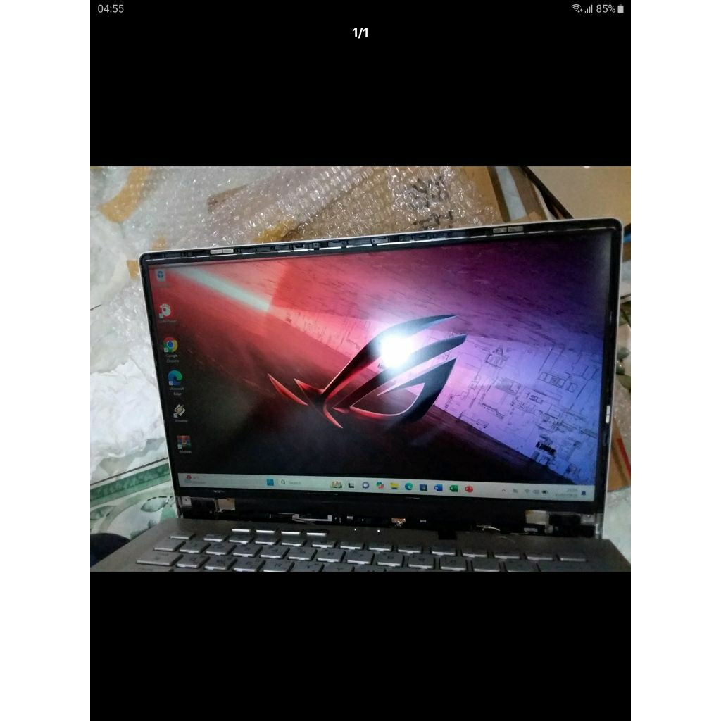 LCD ASUS ROG ZEPHYRUS G14 GA401Q PX401Q14.0 INCH 40 PIN 144HZ MINUS SATU GARIS DI ATAS MASIH SANGAT 