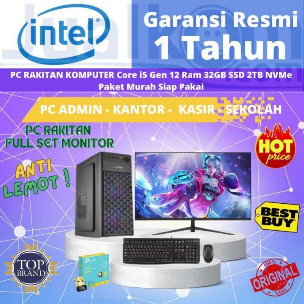 Komputer Rakitan Komputer PC Komputer Full Set PC Murah Paket PC Komplit intel i5 gen 12 Siap Pakai