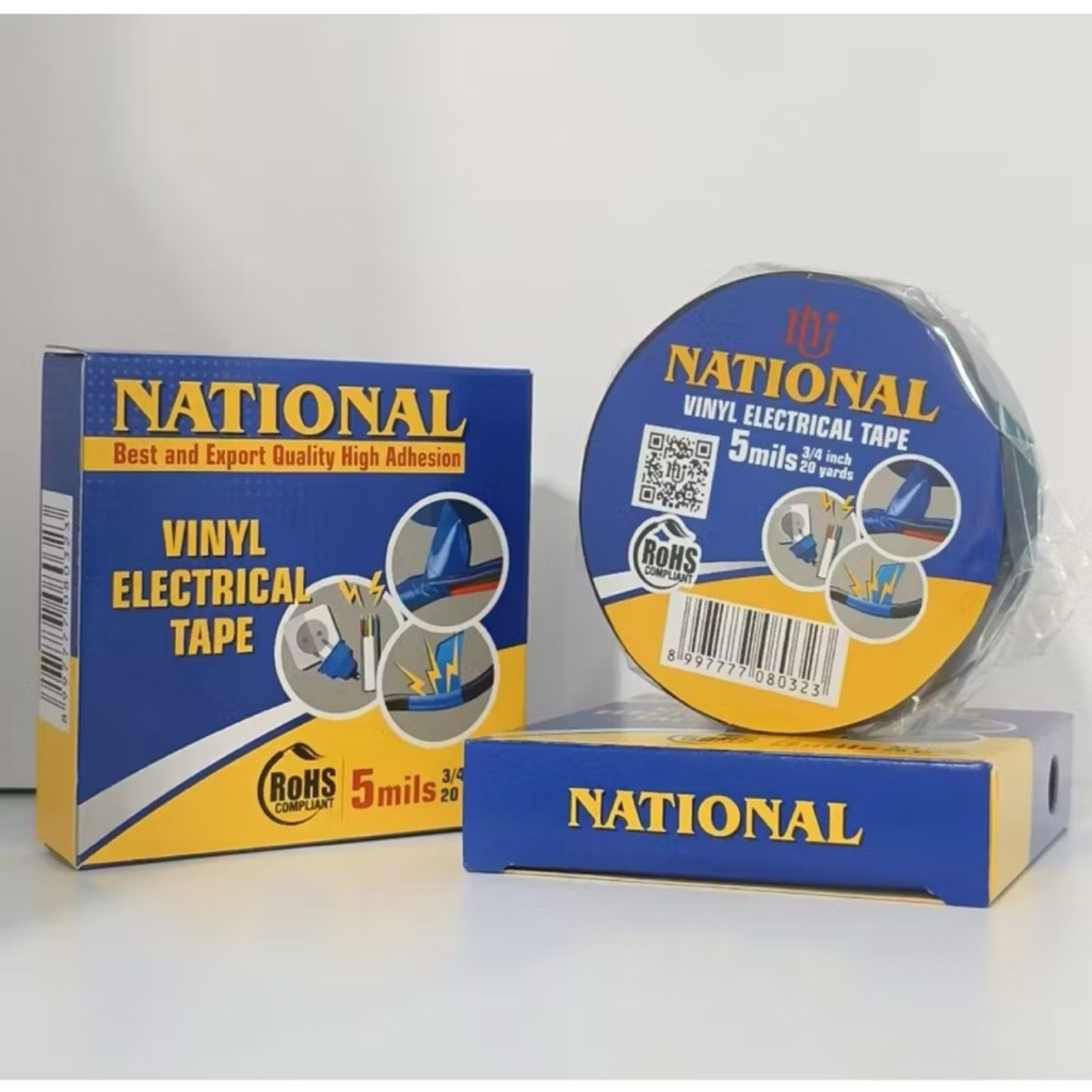 GROSIR 1 dos (120pcs) Solasi Listrik NATIONAL HITAM / Solasi Kabel Nasional Electrical Tape