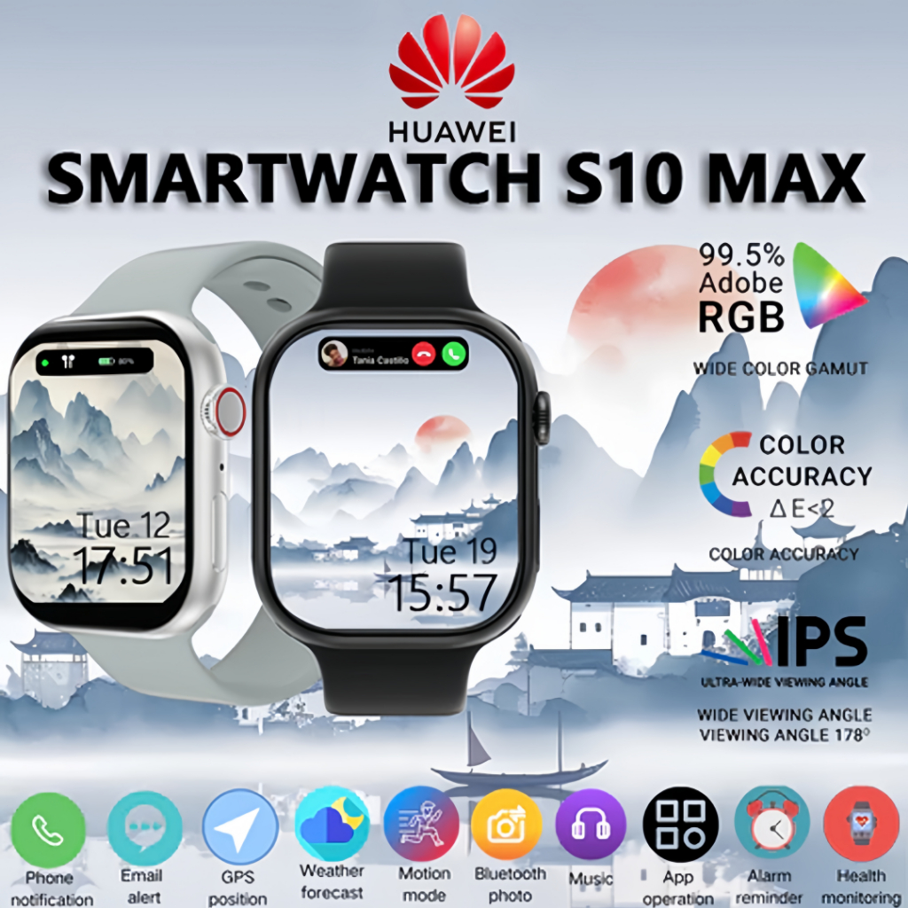 [100% Asli Garansi 24 bulan][2025NEW][COD]HUAWEI SmartWatch S10 Max 2.3 Inch Touch Screen 46mm Smart