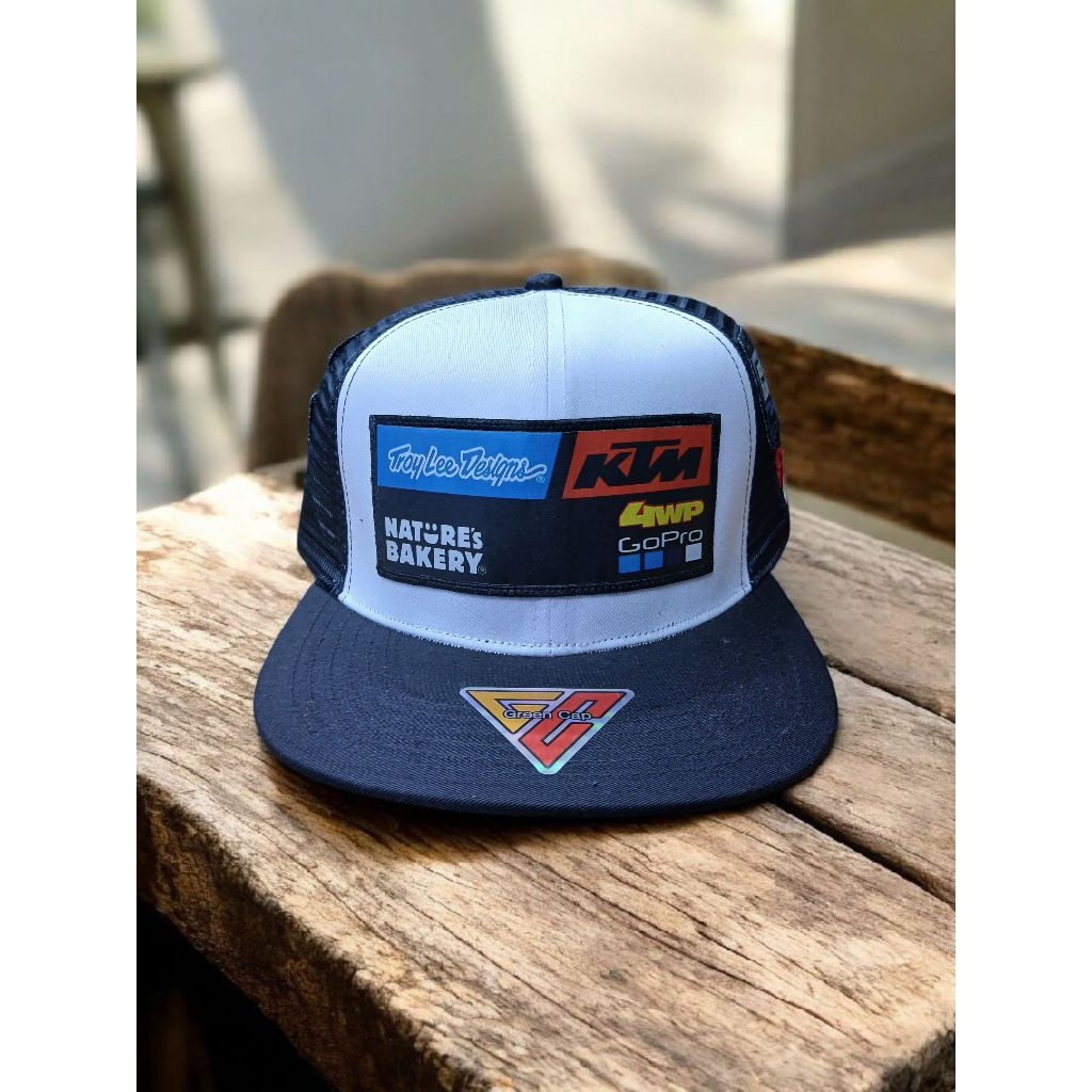 COD|topi trucker ktm premium/topi snapback racing premium/topi balap ktm putih hitam