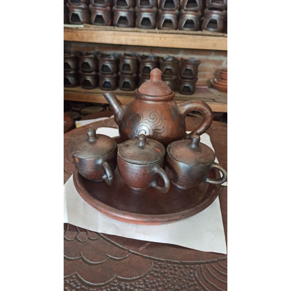 Set Teko Poci Tanah Liat Gerabah