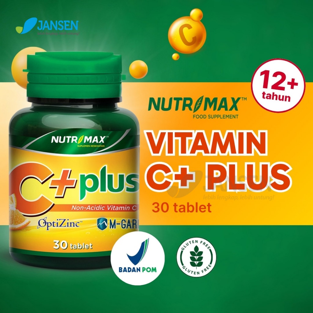 Nutrimax Vitamin C+ Plus - Isi 30 Tablet - Vitamin C Membantu Memelihara Daya Tahan Tubuh - Membantu