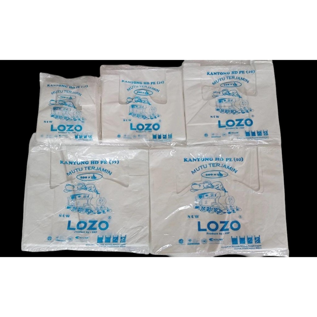 (450gram) Hd Lozo Putih Susu 17 24 28 35 40 / Kantong Plastik Kresek Lozo Putih Susu
