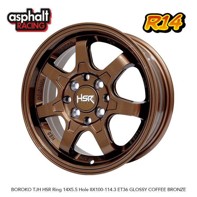 VELG MOBIL RING 14 HSR BOROKO TJH UNTUK WULING AIR EV AYLA AGYA SIGRA AVANZA DLL RING 14 LEBAR 5,5