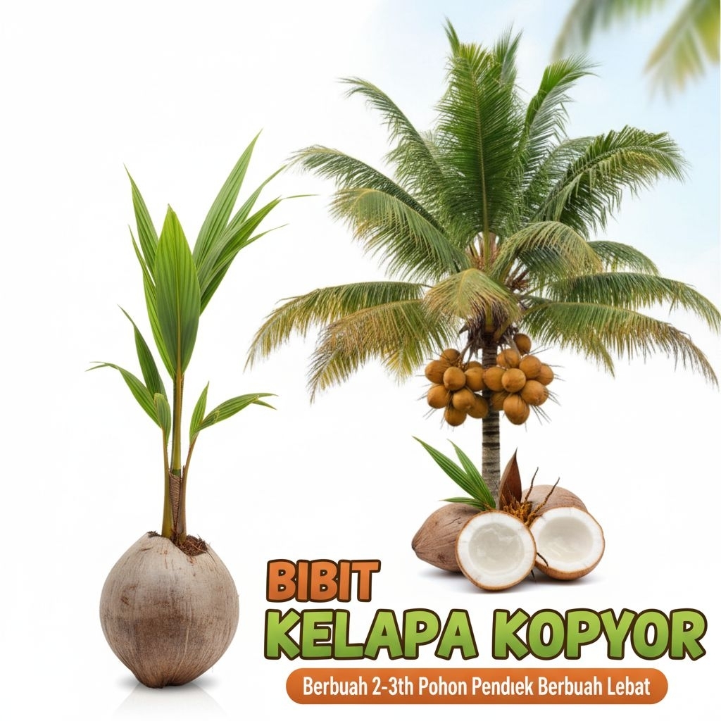 100 % ASLI  Pohon Kelapa Kopyor, Pohon Kelapa Kopyor Asli, Pohon Kelapa Kopyor Bersertifikat
