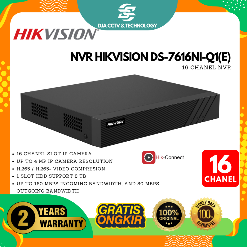 DS-7616NI-Q1(E) - HIKVISION NVR 16 Chanel 7600 Series