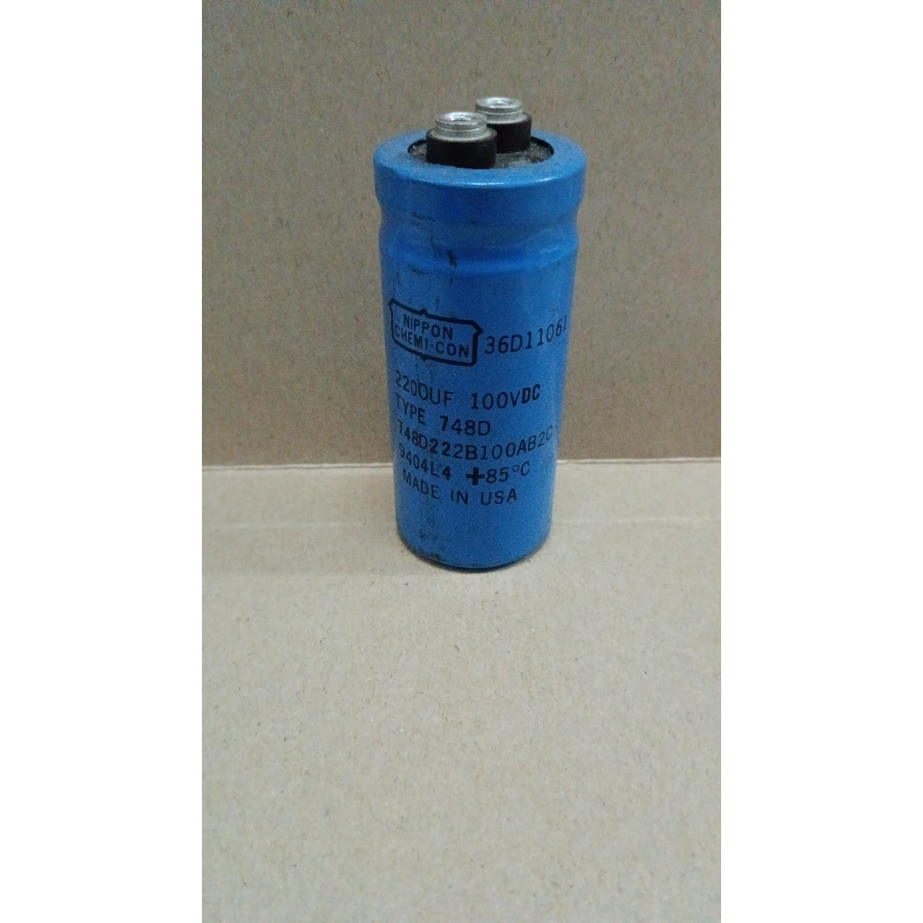 6215 kapasitor elco 2200uf 2200 uf 100v 100volt 100 volt kaki baut