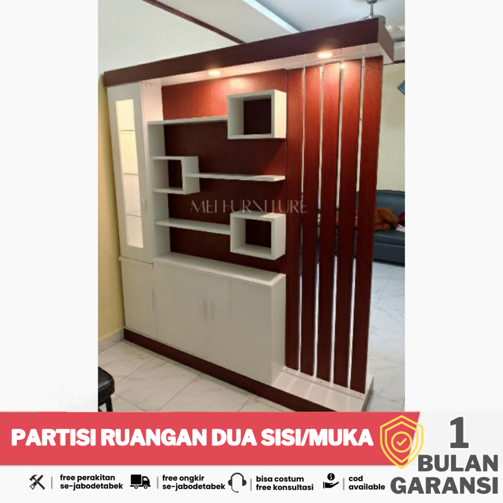 PARTISI RUANGAN - by MEI FURNITUREE | (PK34) Partisi Penyekat Ruangan Dua Muka/Sisi Minimalis Modern