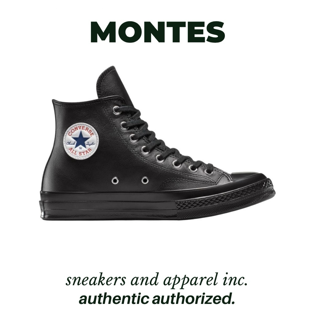 Sepatu Converse Chuck 70s Hi Leather Black Original