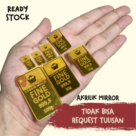 1 gram / 2 gram Replika/DUMMY Logam Mulia Akrilik Gold logam mulian mainan palsu hiasan mahar