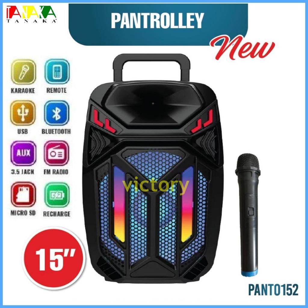 Tanaka Speaker Aktif Diamond Pantrolley 15 Inchi PANT0152 dengan Mic Wireless Bluetooth USB Micro SD