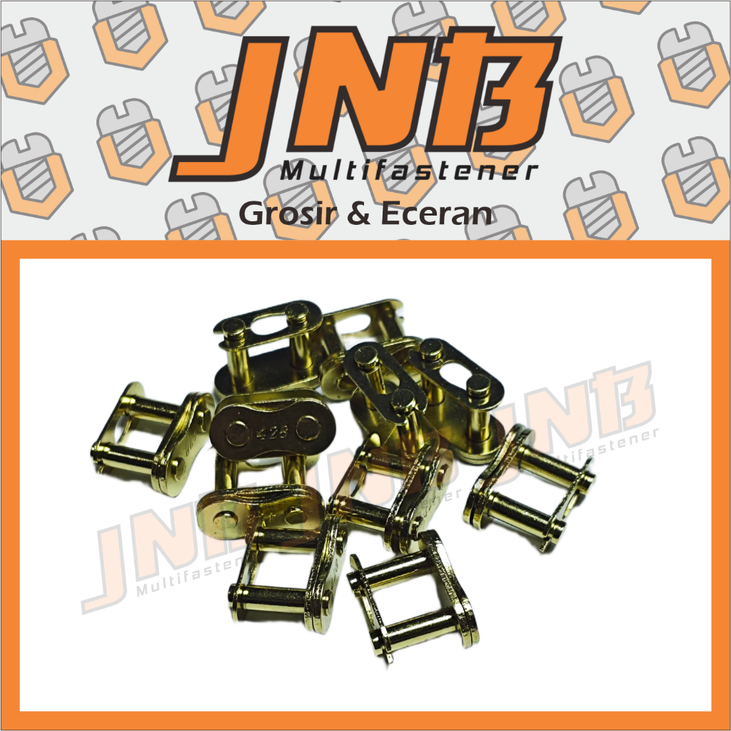 Sambungan Rantai Motor Gold 428 – Master Link Warna Emas Kuat & Tahan Karat