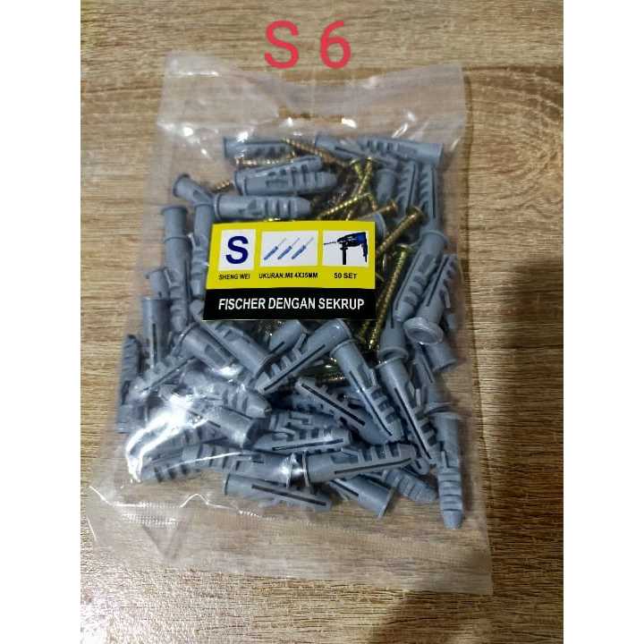 FISCHER DENGAN SEKRUP S6 FISCHER FISHER FISER VISER S6 + BAUT SKRUP SEKRUP - FISCHER S6 PER PACK ISI