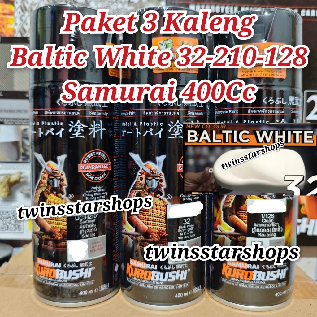 Pilok Pylox Cat Samurai Paket 3 Kaleng Baltic White 32 Putih Gading Epoxy Surfacer UC H210 210 Clear