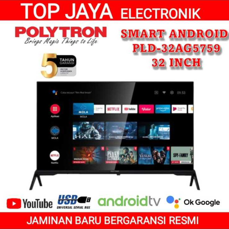 TV ANDROID POLYTRON 32 INCH SMART ANDROID DIGITAL TV/POLYTRON LED TV 32 INCH SMART ANDROID DIGITAL T