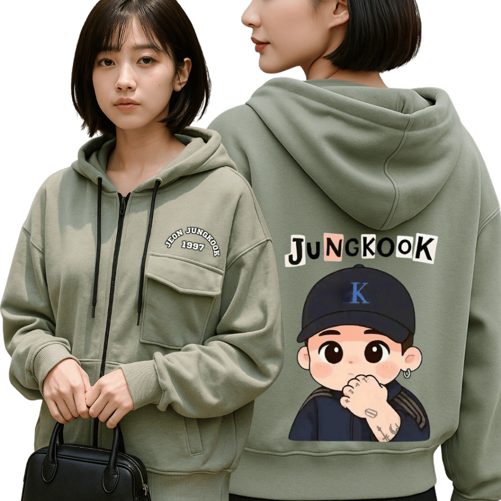 JAKET SAGE CHIBI BANGTAN ALL MEMBER DESAIN LIMITED CHIBI JUNGKOOK TAEHYUNG MIN YOONGI SUGA