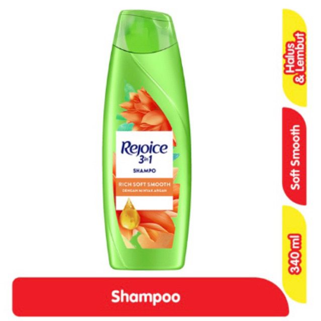 Rejoice Sampo Rich Halus Lembut Botol 340 ml