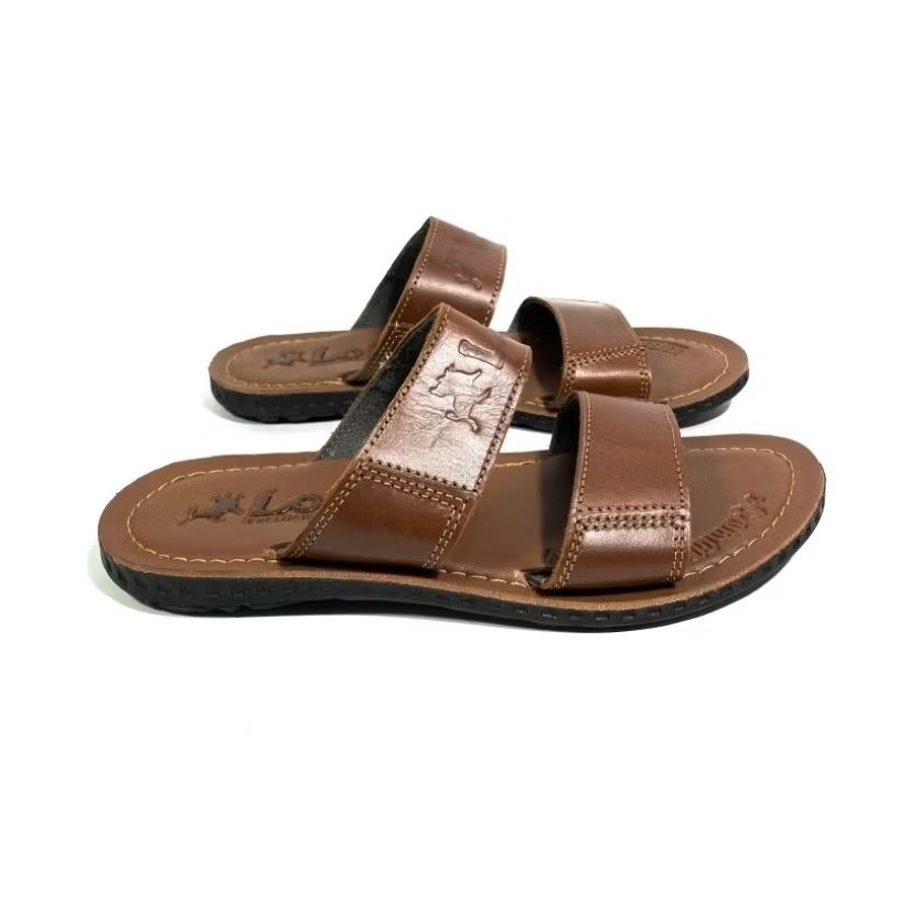Sandal Pria Kasual Slide Kulit Asli 100% Sandal Casual Lois Japit OutSol Karet Sandal Slop Jepit Cow
