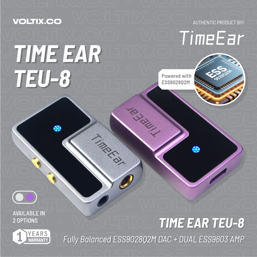 TimeEar TEU - 8 Portable DAC & Amp ESS 9603 Garansi Resmi BASS AUDIO