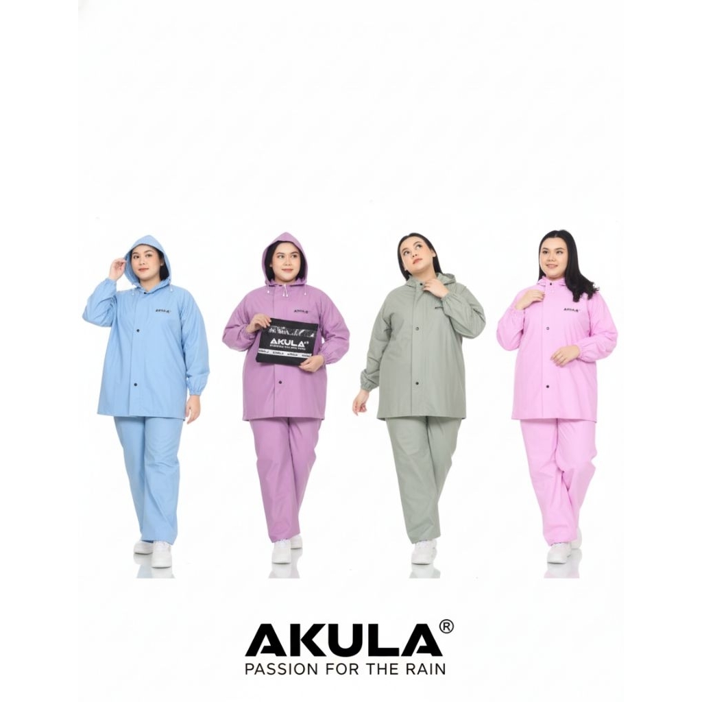 AKULA JUMBO JAS HUJAN PRIA WANITA BAHAN PVC TEBAL ELASTIS