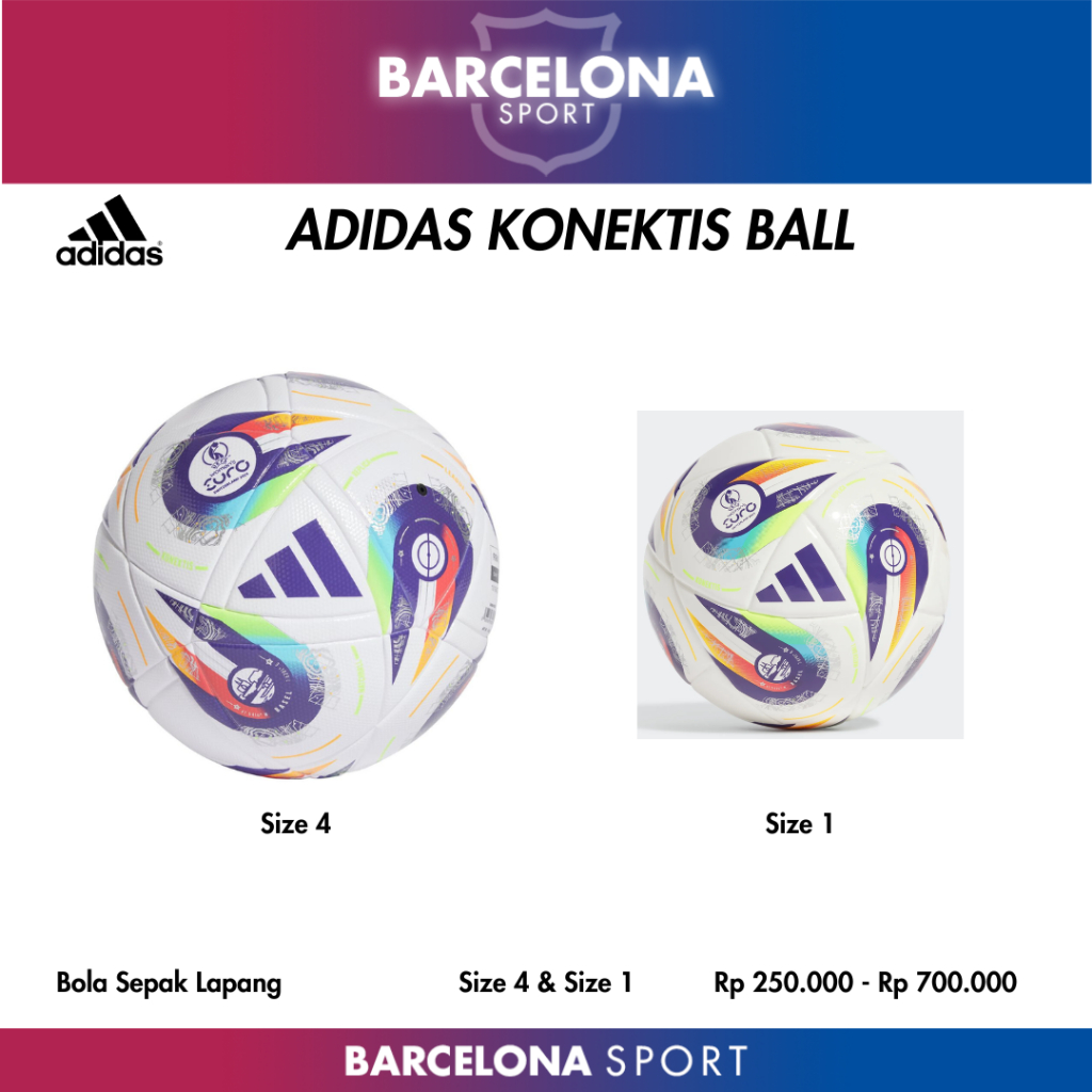 Adidas Konektis Ball Size 4 / Size 1 - Bola Adidas Lapang Besar Size 4 Bola Adidas Mini Sze 1