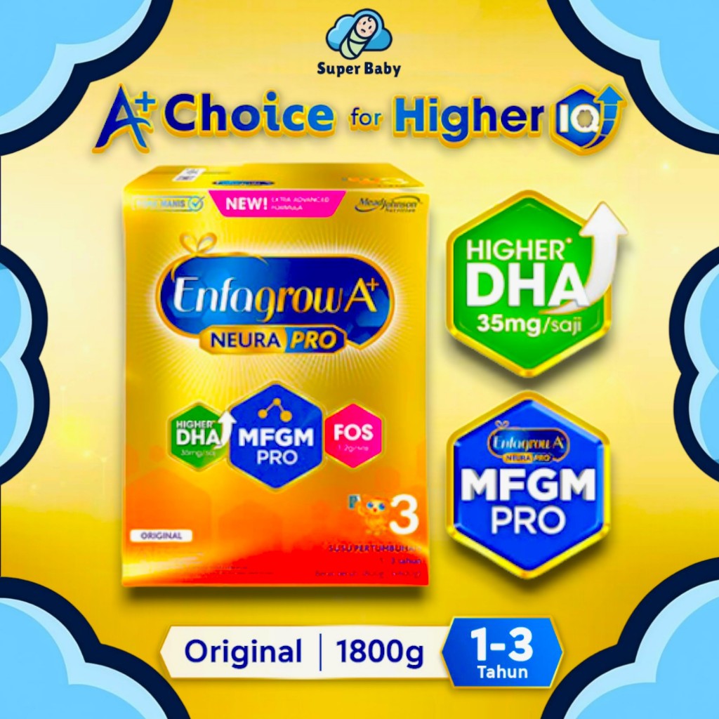 SUSU BALITA ENFAGROW A+ TAHAP 3 USIA 1-3 TAHUN NEURA PRO MADU VANILLA ORIGINAL 400g / 800g / 1800g