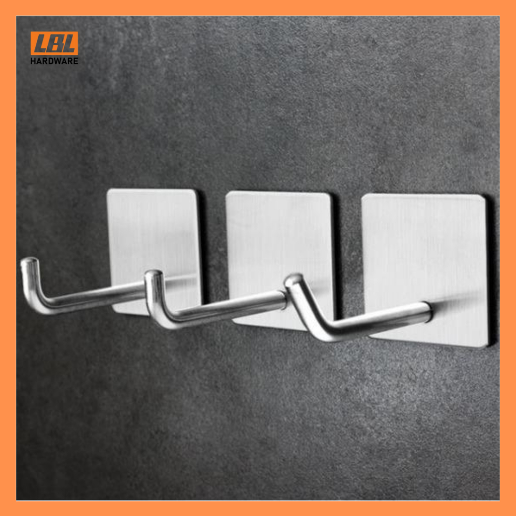 Gantungan Baju Gantungan Dinding Hook Besi Tempel Dinding Stainless Steel - Besar 42x40x25