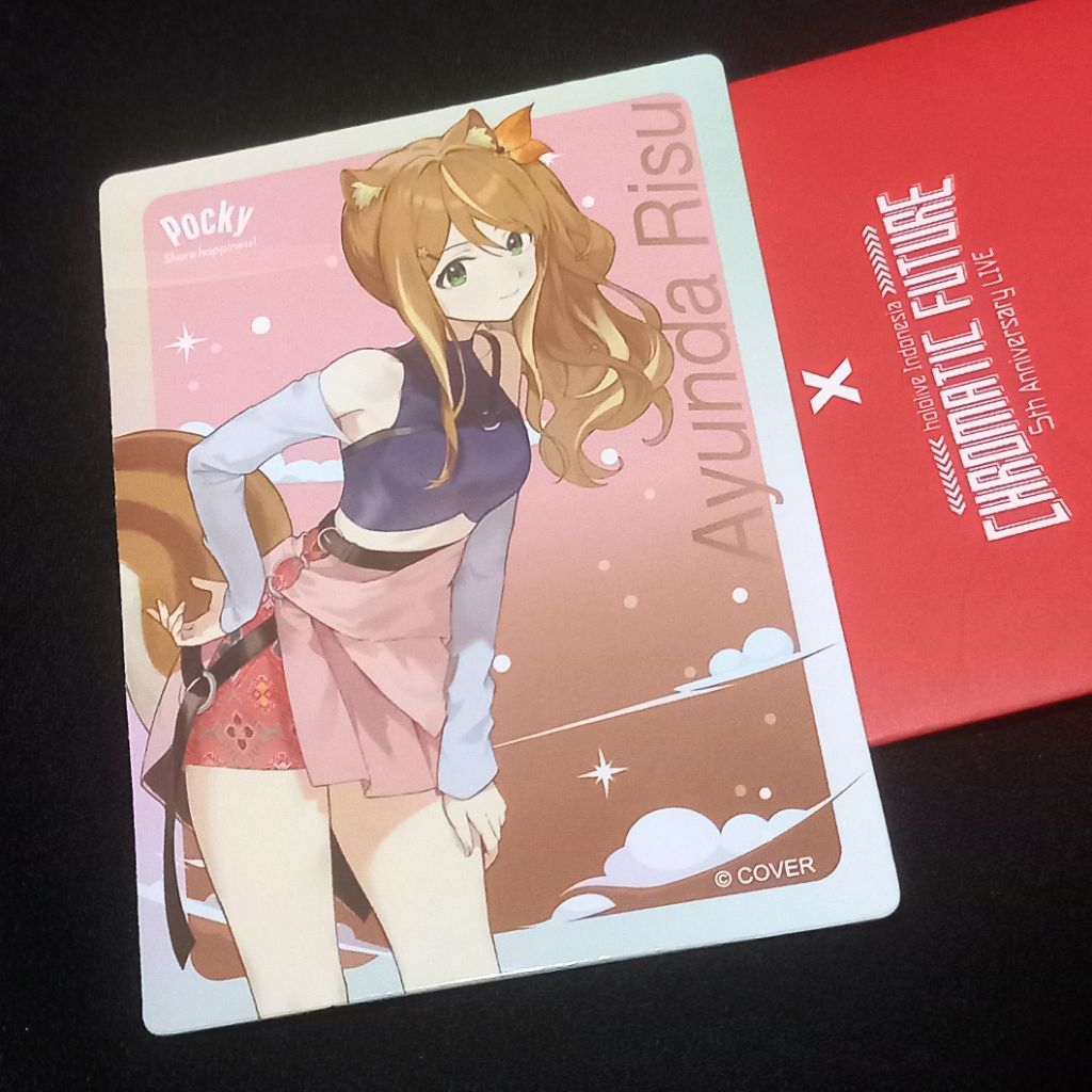 Pocky x Hololive Limited Photo Card - Official Merchandise Pocky HOLOLIVEID PC karakter Ayunda Risu 