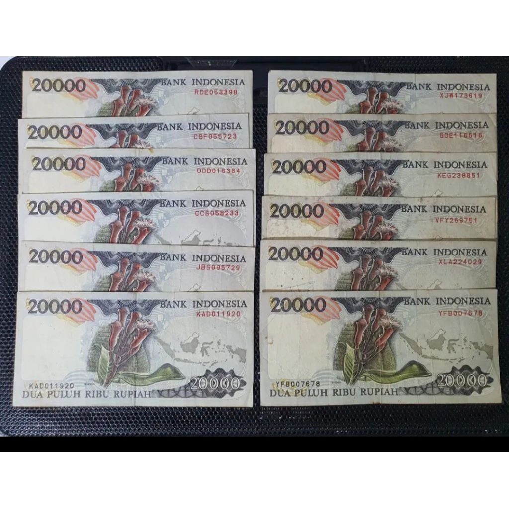 uang kertas kuno 20rb cendrawasih asli
