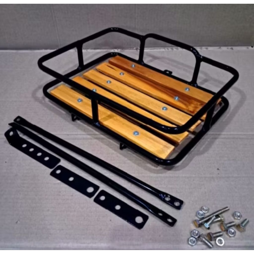 Keranjang Sepeda Kayu-Besi Premium - Klasik & Fungsional/Federal / MTB/Universal