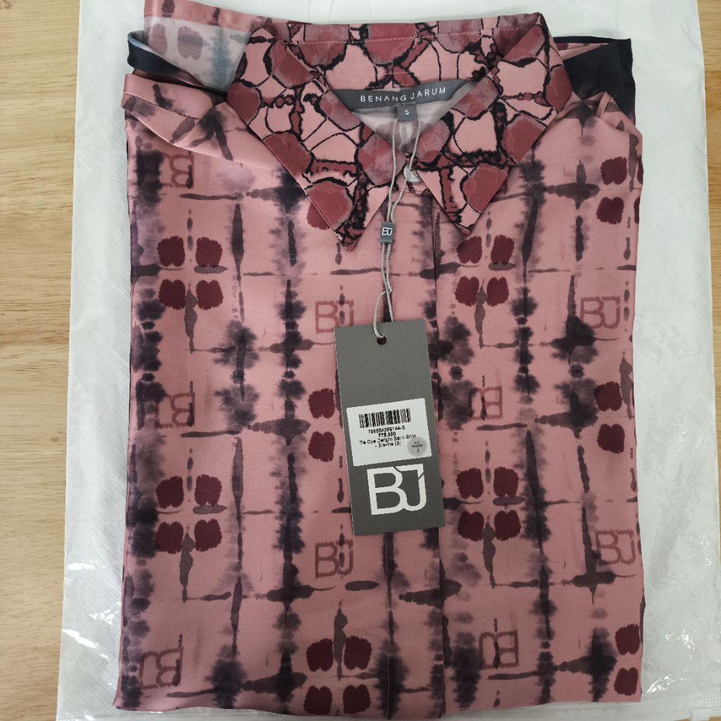 READY STOCK Benang Jarum Tie Dye Delight Satin Shirt Sienna Sale BJ Benangjarum