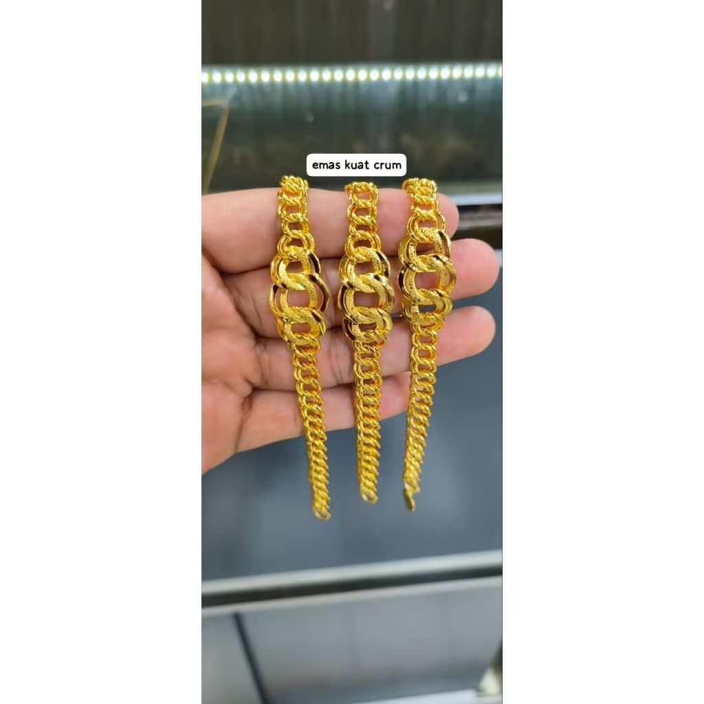 Aksessoris gelang lapis emas crum, kuat, khas nanggroe aceh darussalam