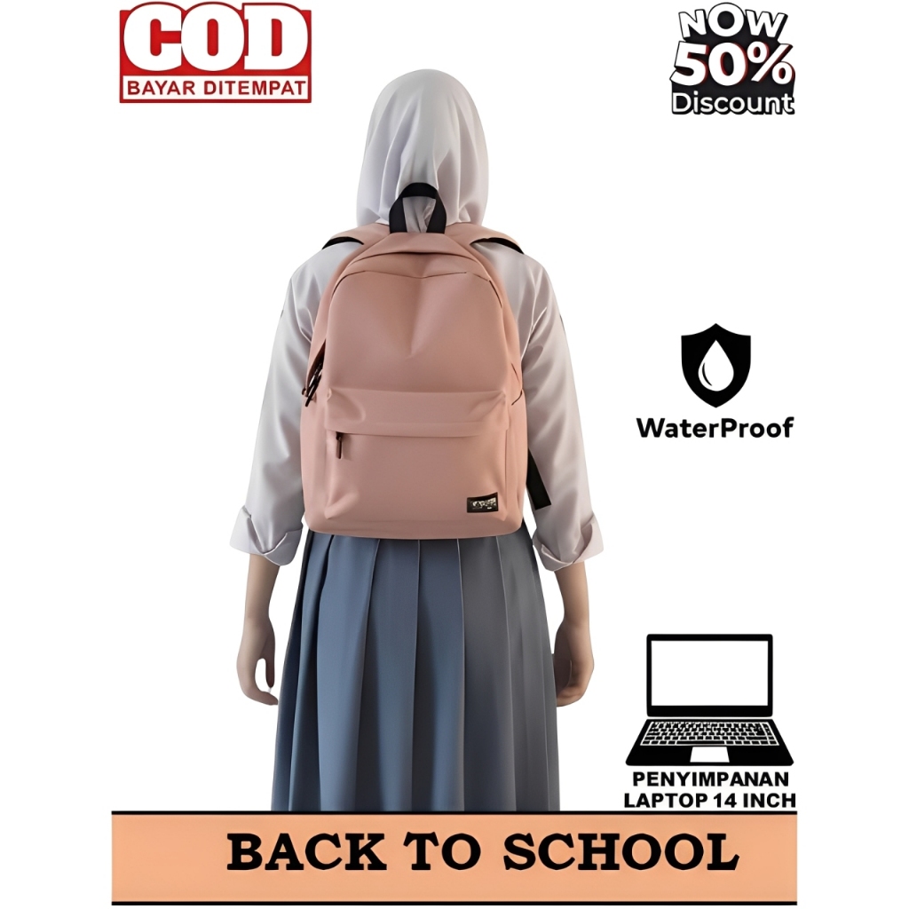 [PROMO TERMURAH]Tas Ransel Sekolah Wanita Sd Smp Sma anti air