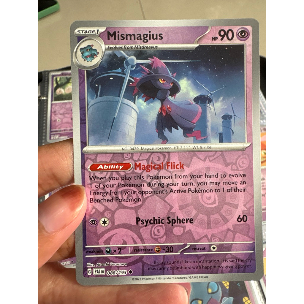 kartu pokemon original holo reverse mismagius pal 088/193