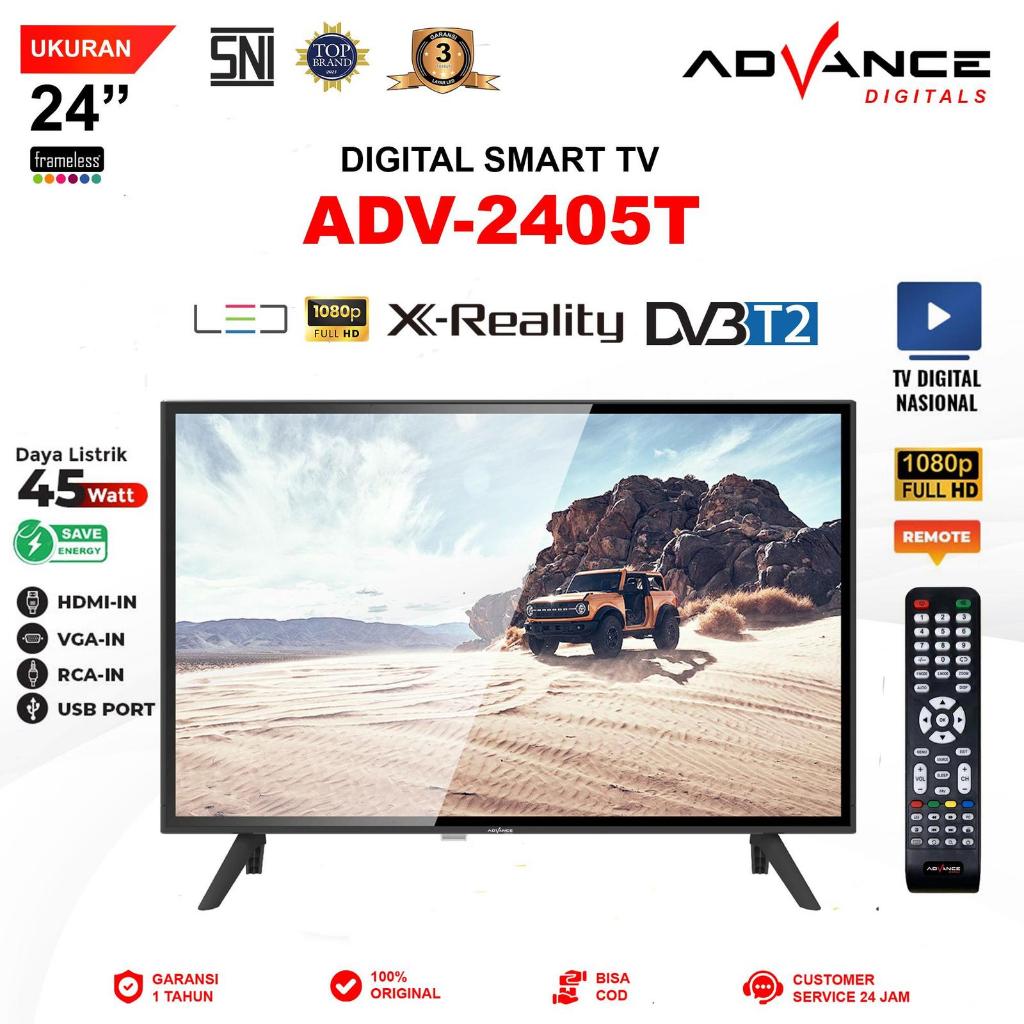 TV LED Digital ADV 24 Inch 2405T | Built-in DVB-T2 Receiver | HDMI USB VGA
