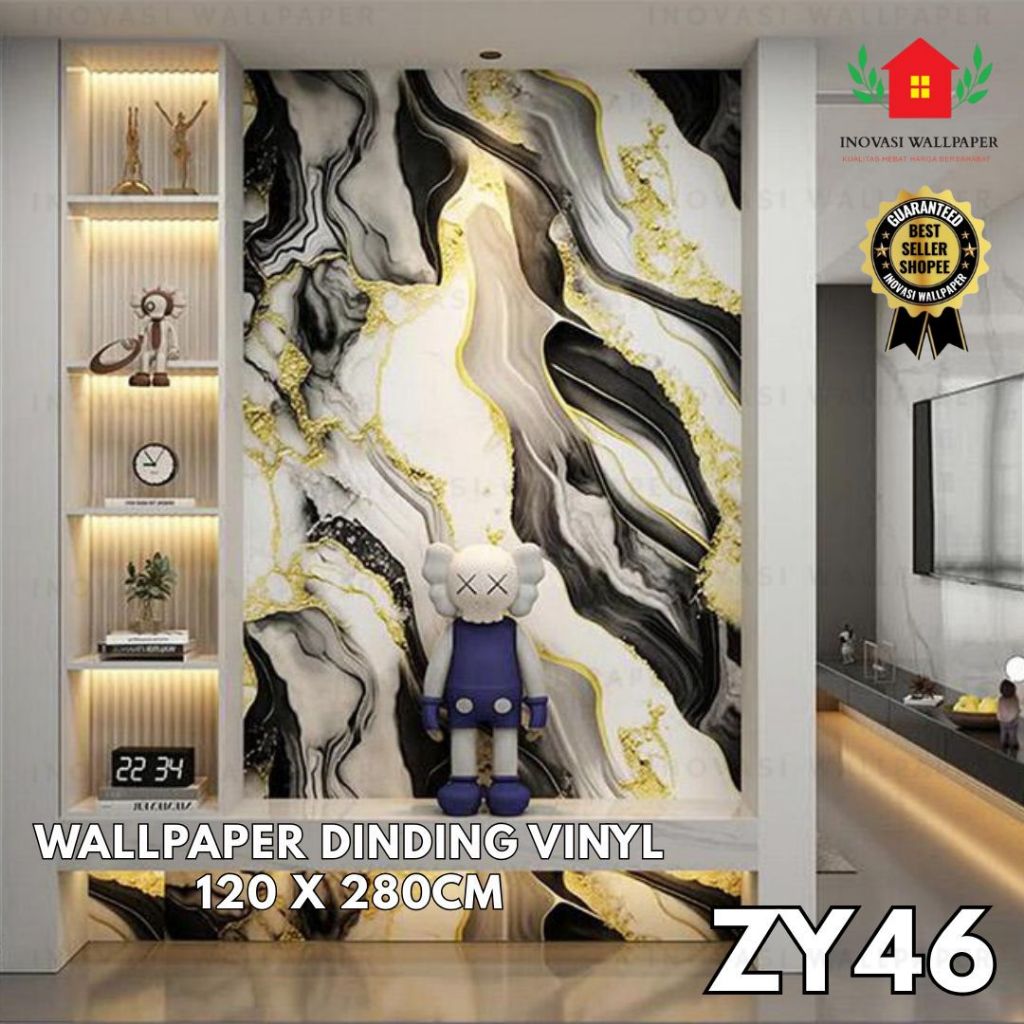 Wallpaper Dinding Marmer Vinyl 120 X 280 Cm / Lantai Vinyl Marmer Granit / Stiker Kabinet Marmer