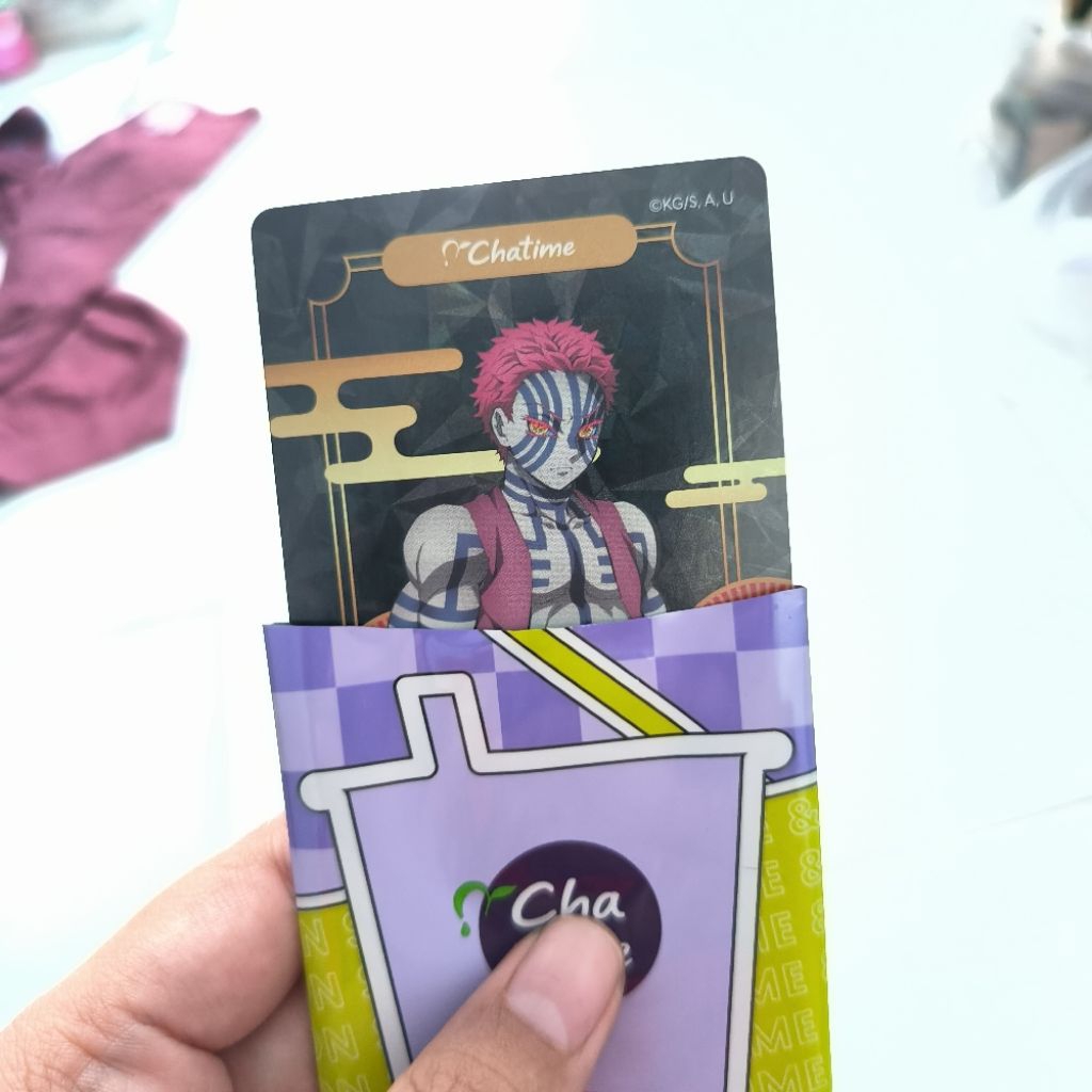 kartu demon slayer x chatime Akaza