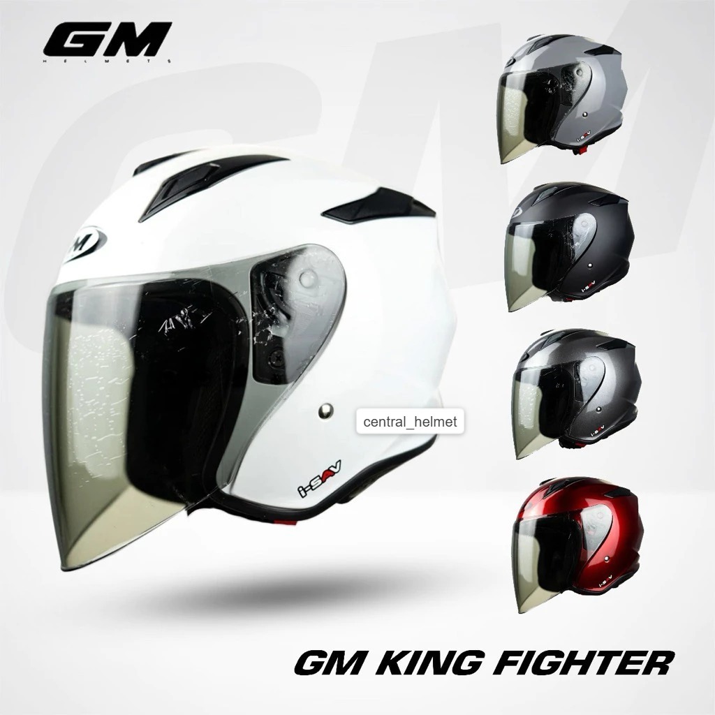 Helm Gm King Fighter Solid Helm Half Face SNI ORIGINAL