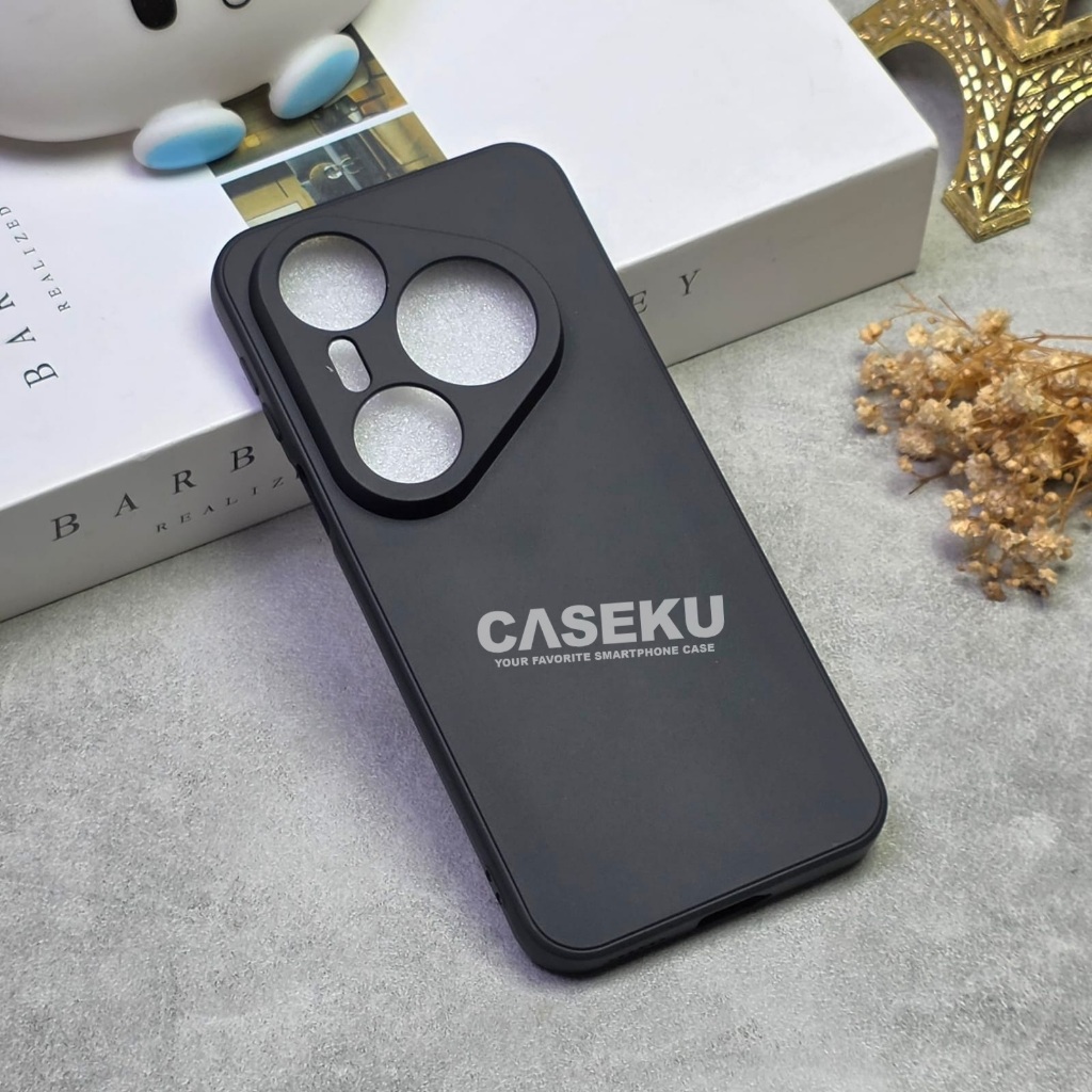 Huawei Pura 80 Pro Huawei Pura 80 Ultra Softcase Macaron Square Black / Case Square Edge Case Huawei