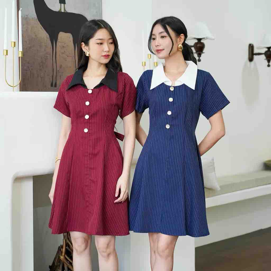 dress wanita fashion korea short sleeve dress kiko