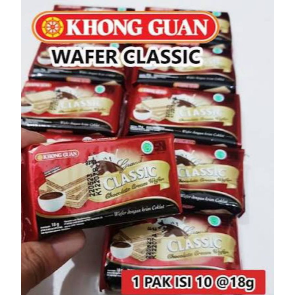 Khong guan grand classic chocolate cream wafer renceng 10x18gr wafer khon guan wafer legend