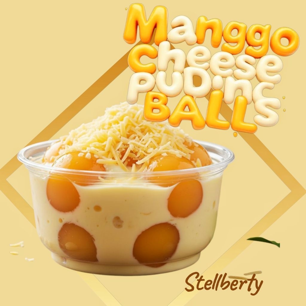 manggo cheese puding balls  (puding bola mangga)